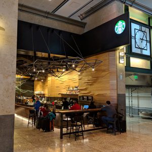 Starbucks at SeaTac, evening